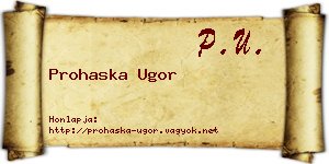 Prohaska Ugor névjegykártya